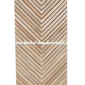 Wooden Partition Panel with V-Patterned Design